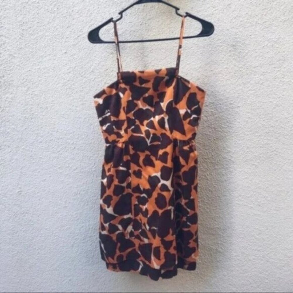 Tracy Reese Y2K 2000's Camo Leaf Print Halter Mini Dress